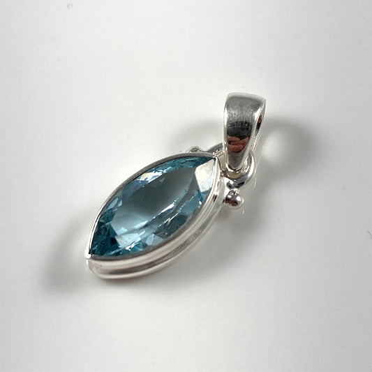 Faceted Blue Topaz Pendant