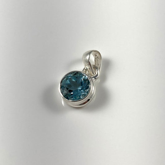 Faceted Blue Topaz Pendant