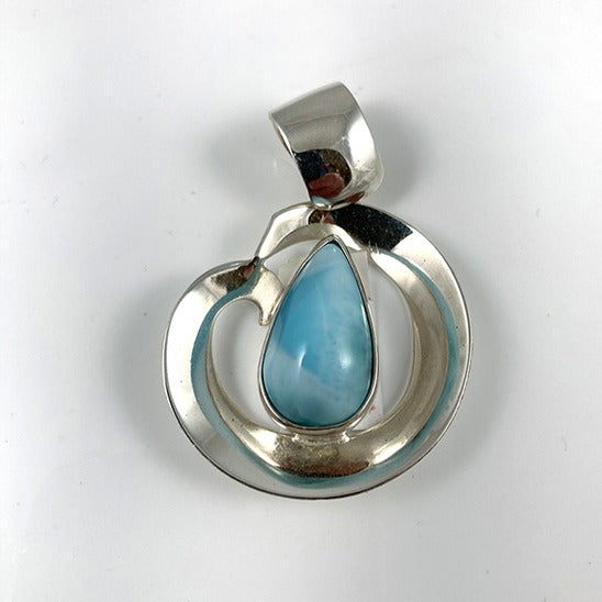 Larimar & Sterling Silver Pendant