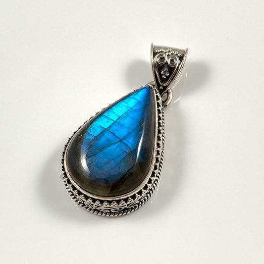 Blue Fire Labradorite Pendant