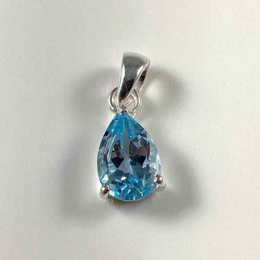 Faceted Blue Topaz Pendant