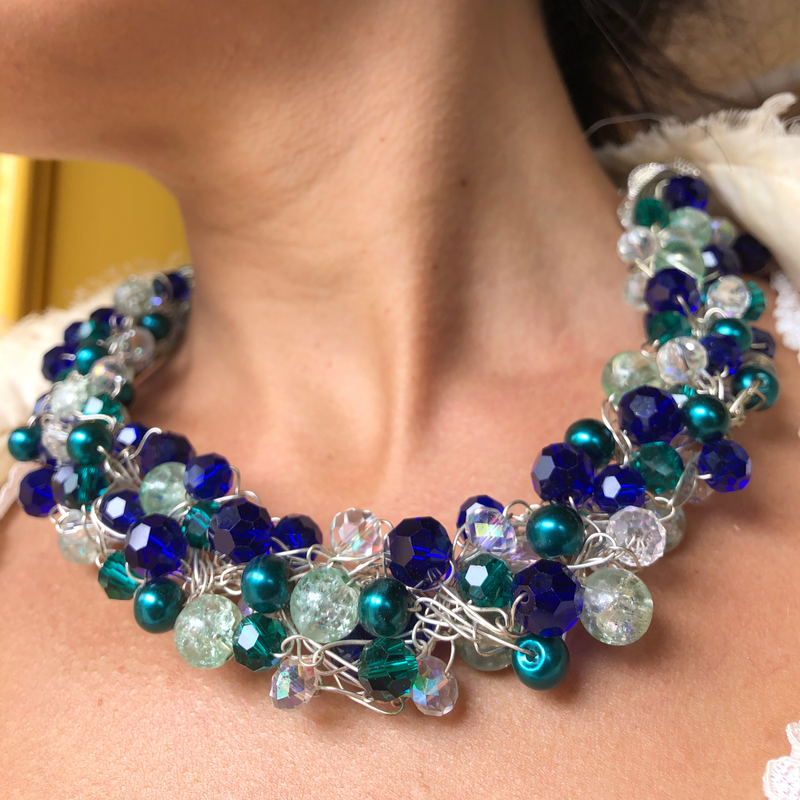 Necklace- Blue, Teal, & Green