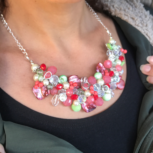 Gorgeous Handmade Pink Branch Necklace