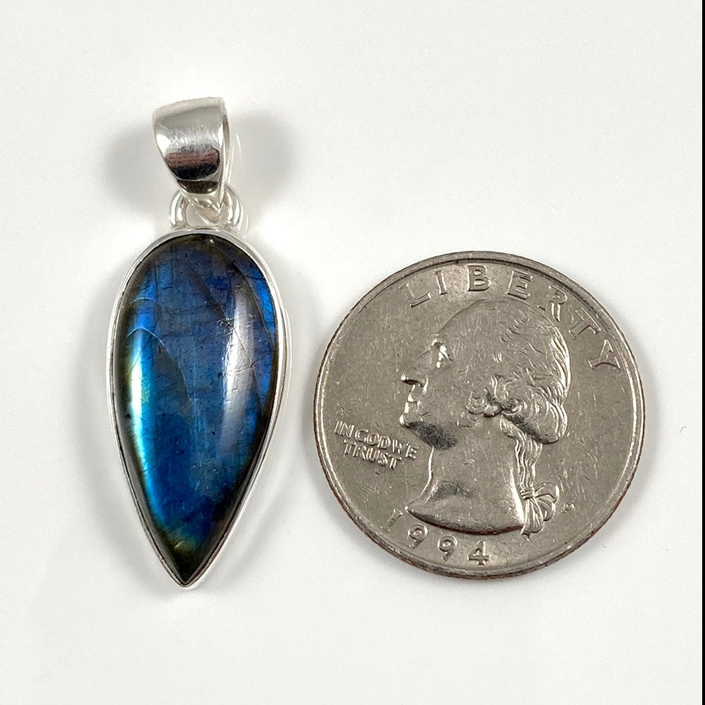 Blue Fire Labradorite Pendant