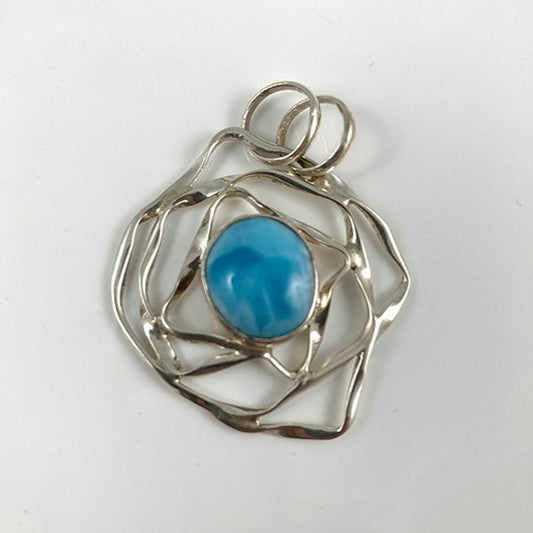 Larimar & Sterling Silver Pendant