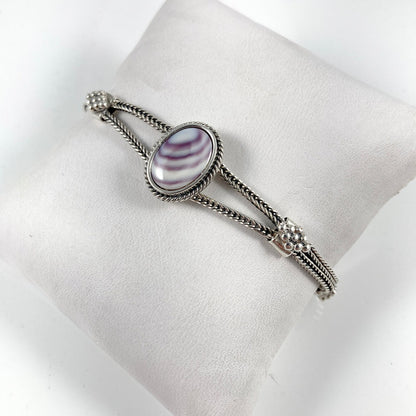 Wampum & Sterling Silver Bracelet