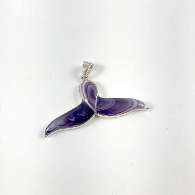 Wampum & Sterling Silver Whale Tail Pendant