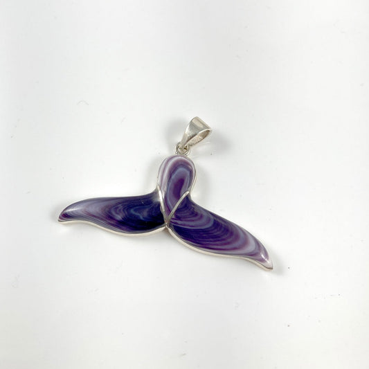 Wampum & Sterling Silver Whale Tail Pendant