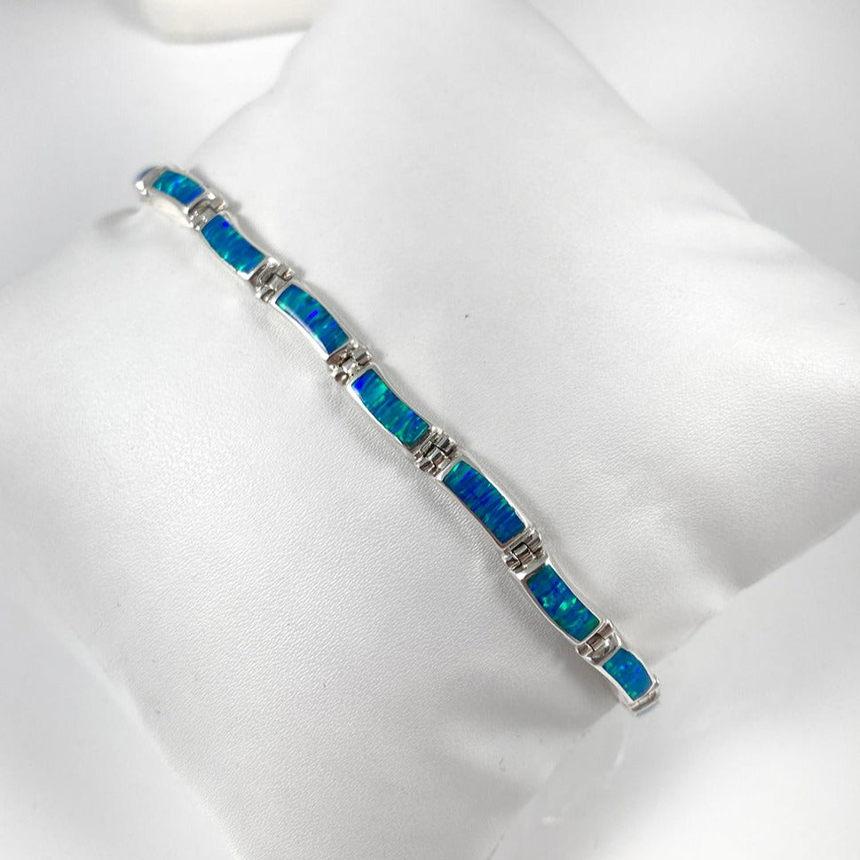 Lab Opal & Sterling Silver Bracelet