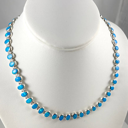 Lab Opal & Sterling Silver Necklace