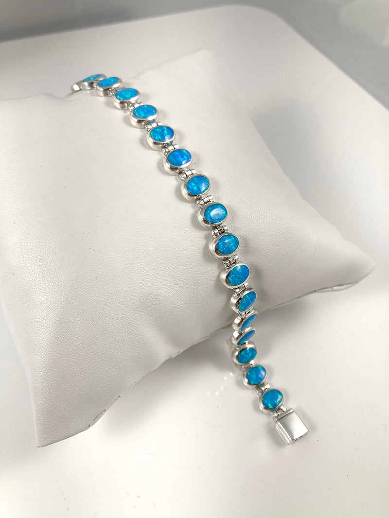 Lab Opal & Sterling Silver Bracelet