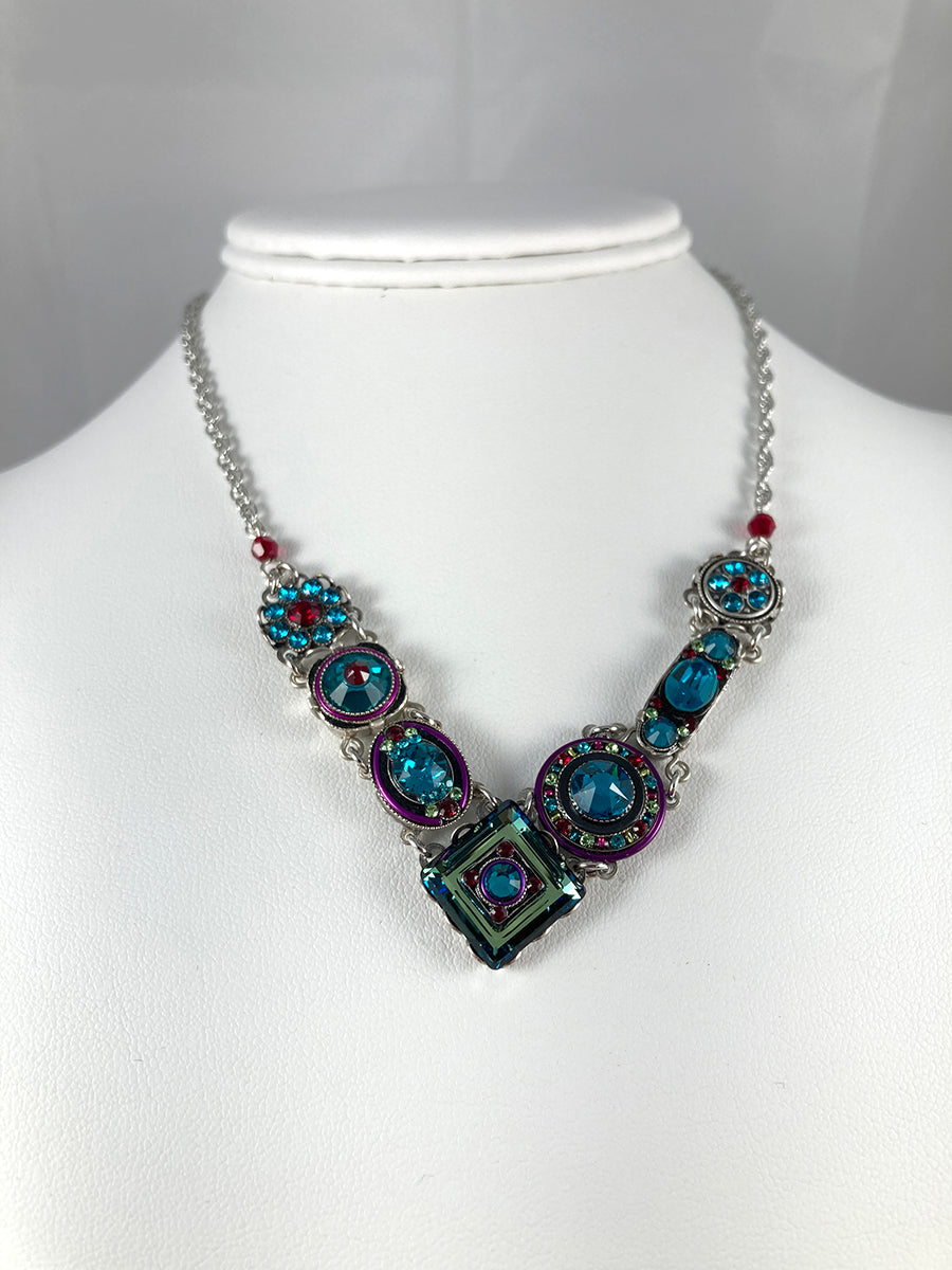 Blue Swarovski Crystal Firefly Necklace