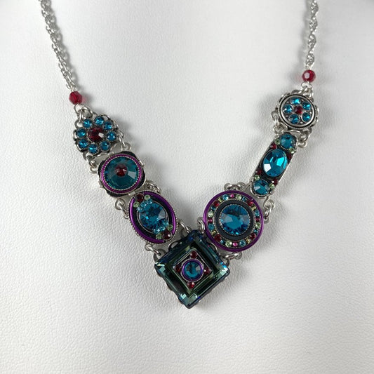 Blue Swarovski Crystal Firefly Necklace