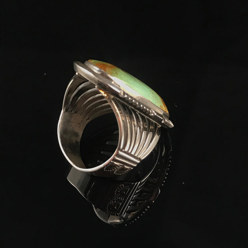 Green Turquoise & Sterling Silver Ring
