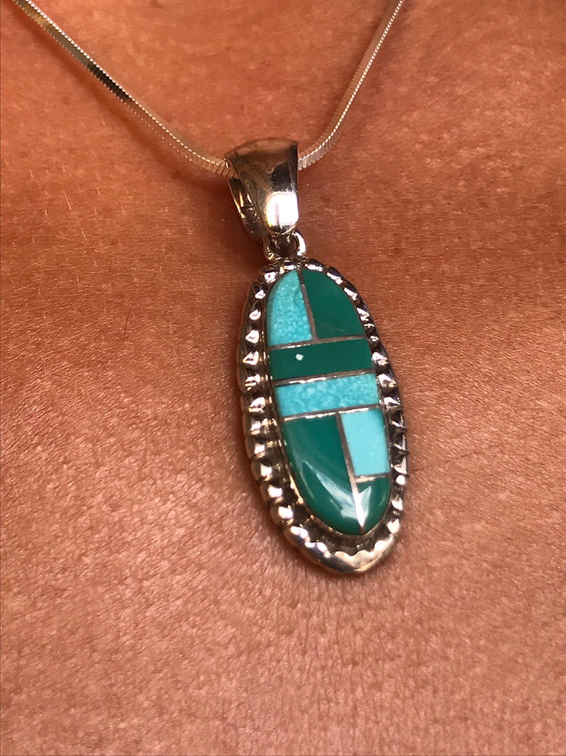 Turquoise Inlaid Pendant