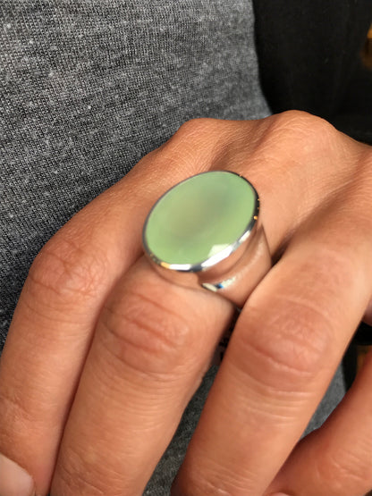 Green Chalcedony Ring