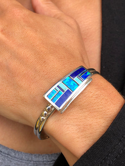 Opal Lapis & Turquoise Inlay Bracelet