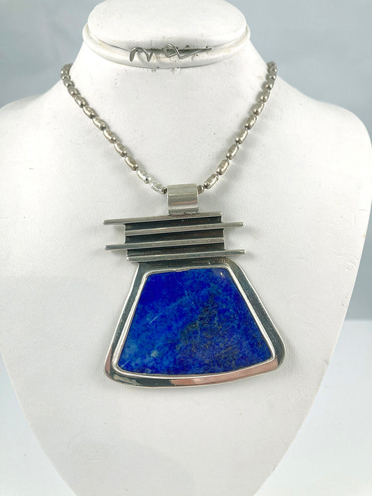 Lapis & Sterling Silver Pendant