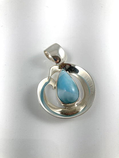 Larimar & Sterling Silver Pendant