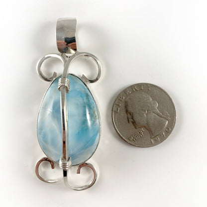 Larimar & Sterling Silver Pendant