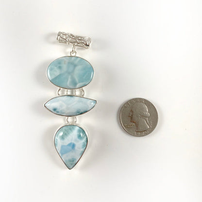 Larimar & Sterling Silver Pendant