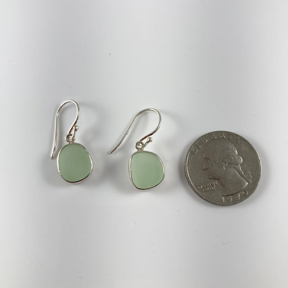 Seafoam Green Sea Glass Drop Earrings