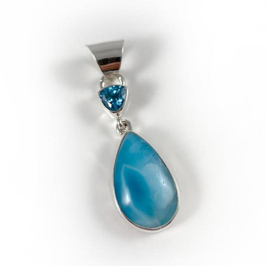 Larimar, Blue Topaz & Sterling Silver Pendant