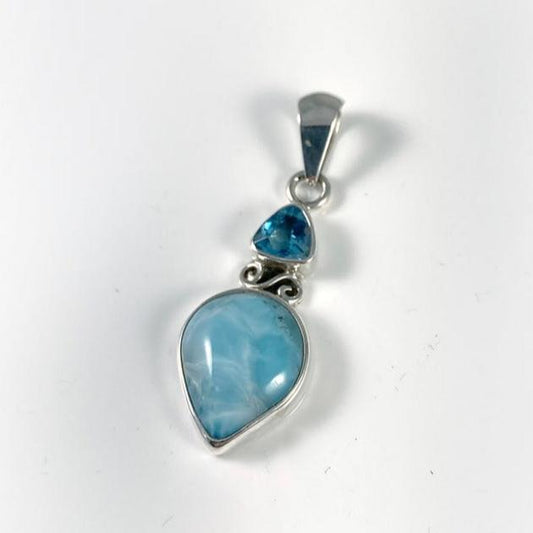 Larimar, Topaz & Sterling Silver Pendant