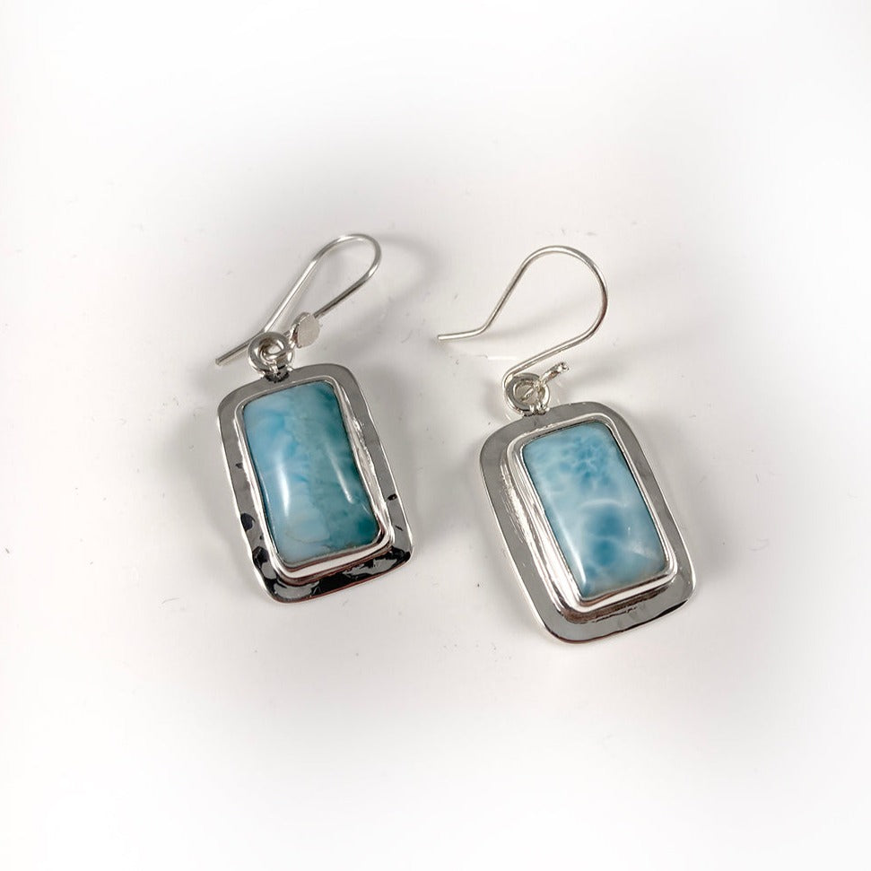 Larimar & Sterling Silver Earrings