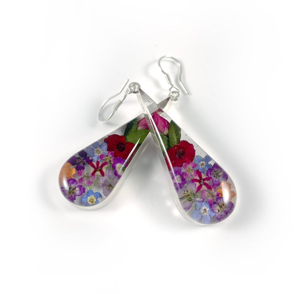 Natural Flowers Resin Earrings