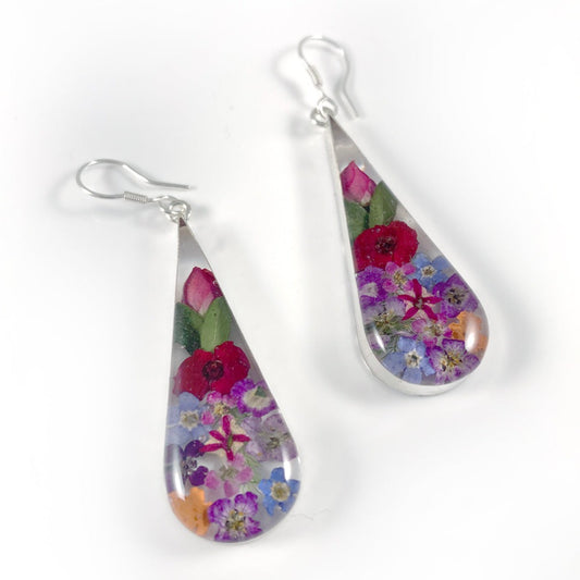 Natural Flowers Resin Earrings