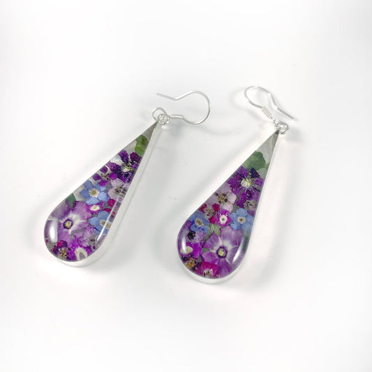 Natural Flowers Resin Earrings