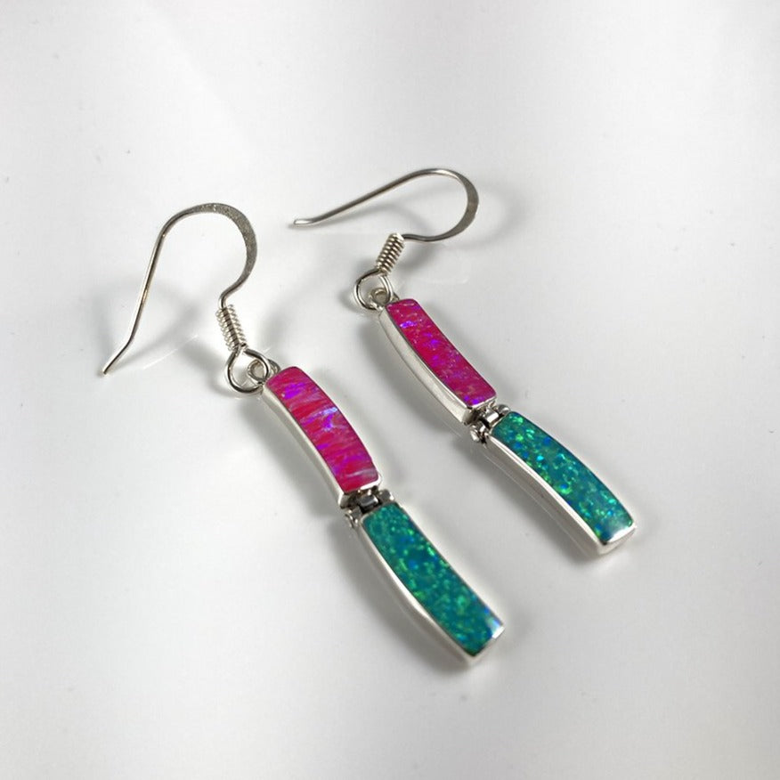 Opal & Sterling Silver Earrings