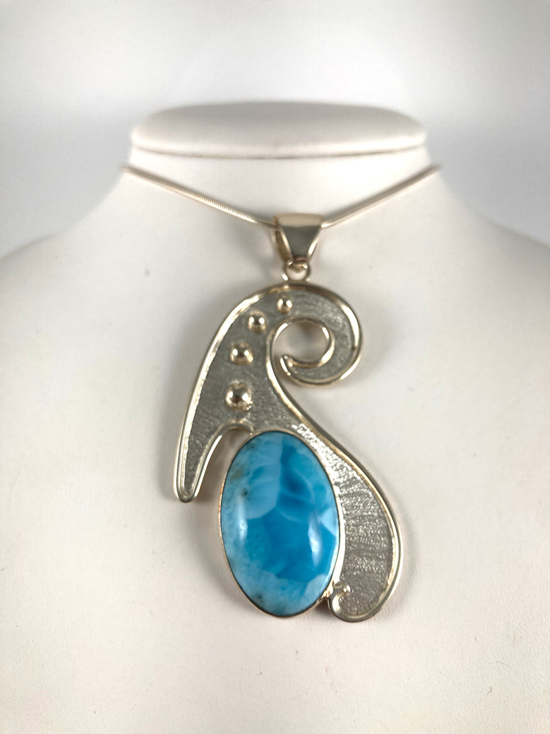 Larimar & Sterling Silver Pendant