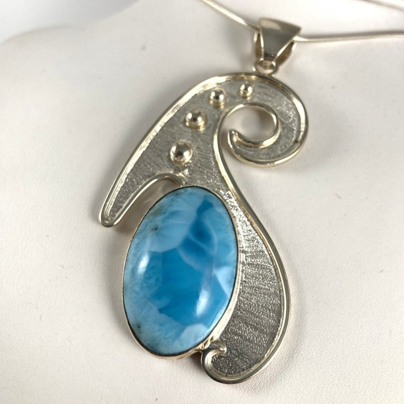 Larimar & Sterling Silver Pendant