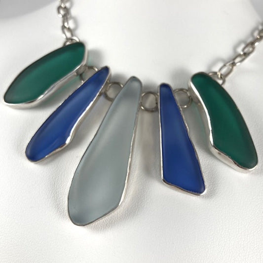 Sea Glass & Sterling Silver Necklace