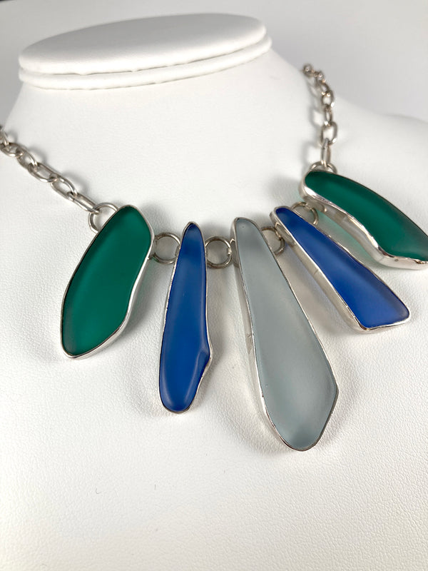 Sea Glass & Sterling Silver Necklace