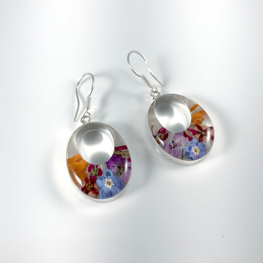 Natural Flowers Resin Earrings