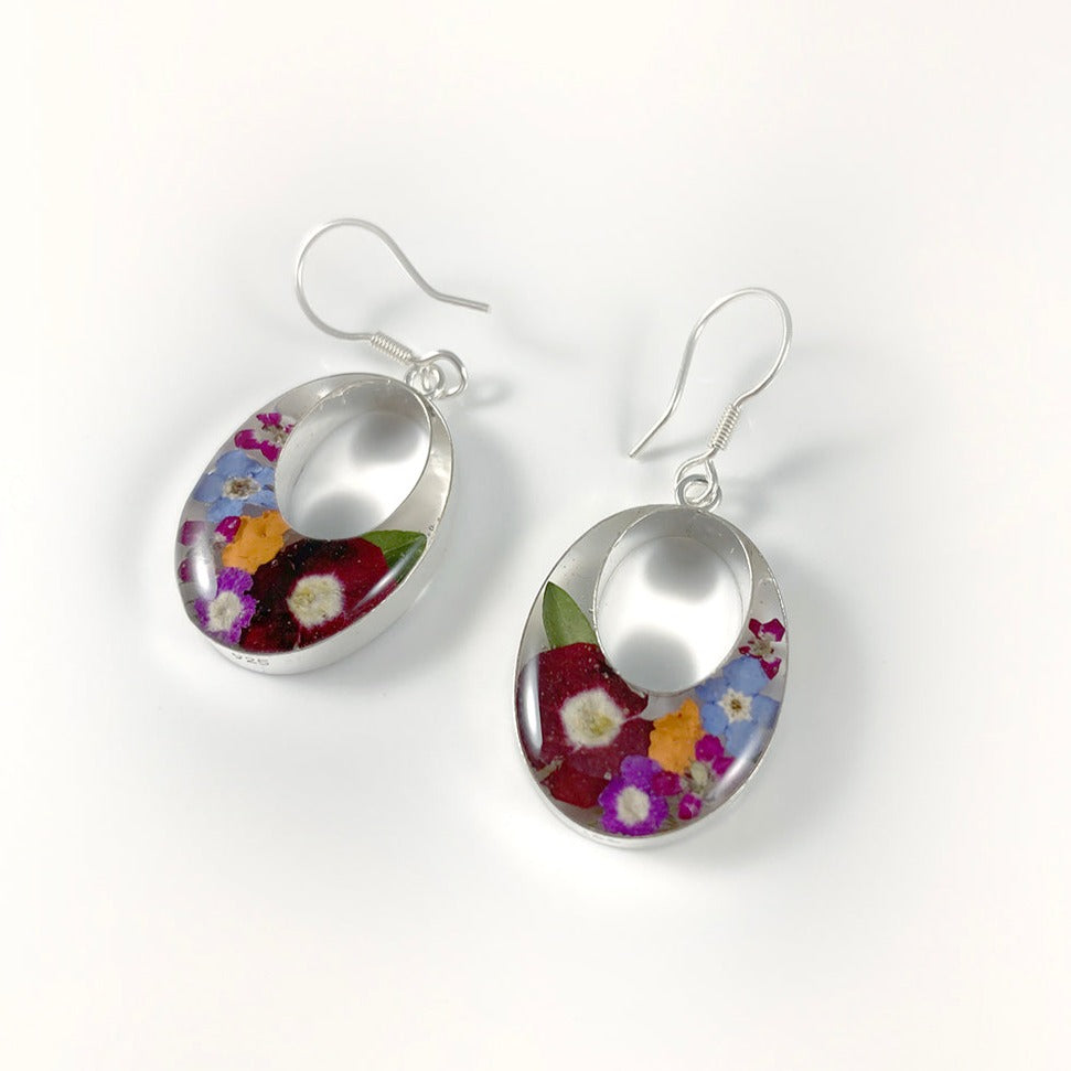 Natural Flowers Resin Earrings