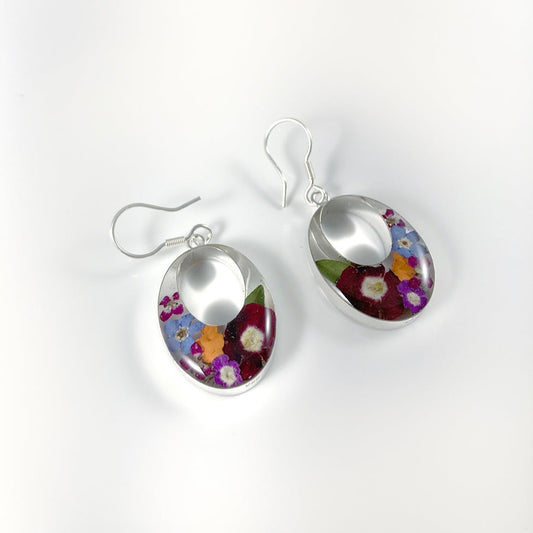 Natural Flowers Resin Earrings