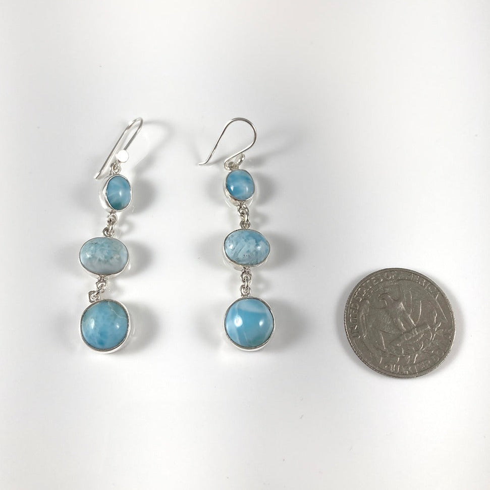 Larimar & Sterling Silver Earrings