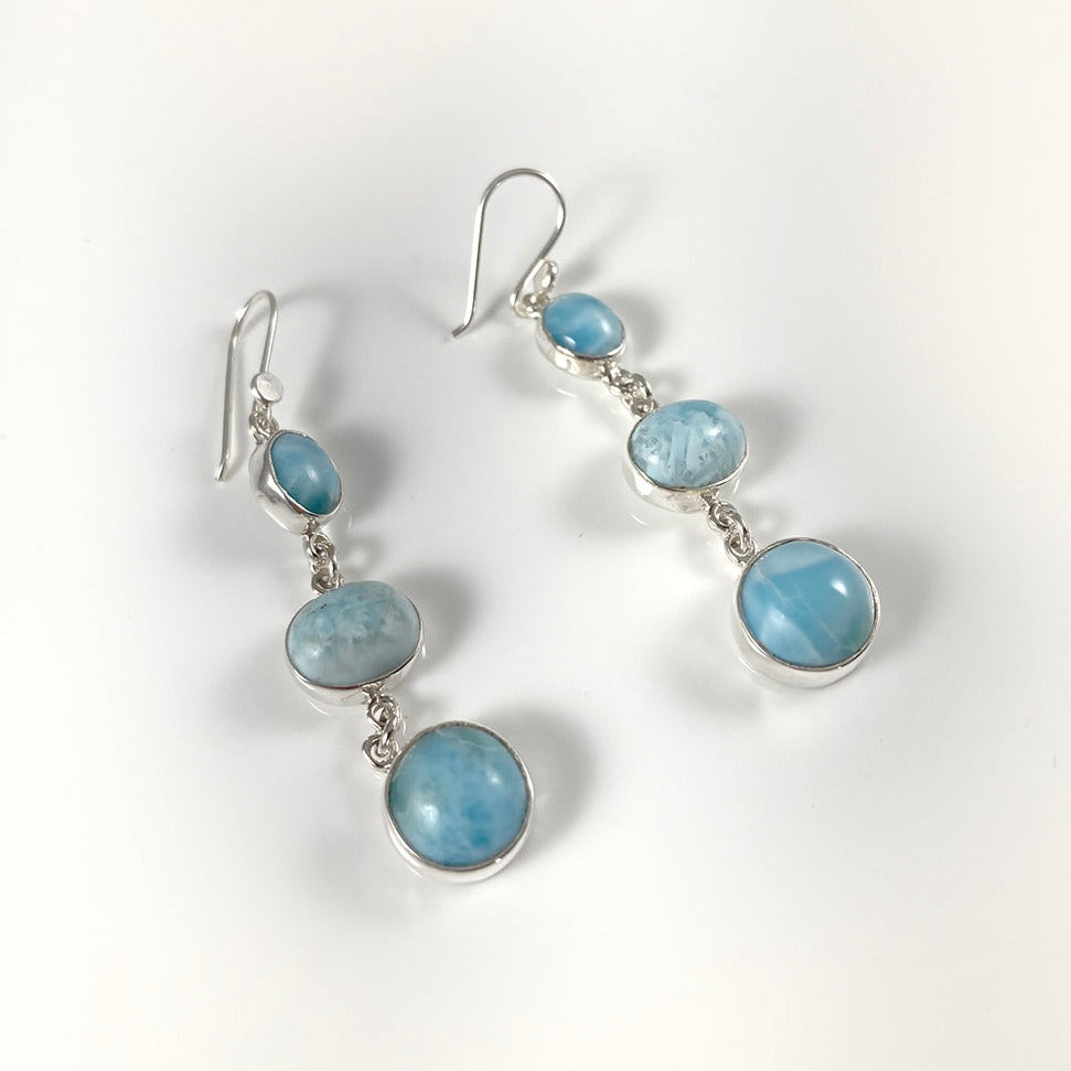 Larimar & Sterling Silver Earrings