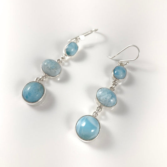 Larimar & Sterling Silver Earrings