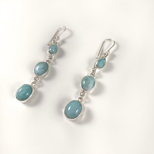 Larimar & Sterling Silver Earrings