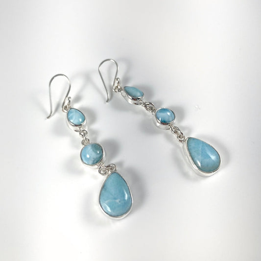 Larimar & Sterling Silver Earrings