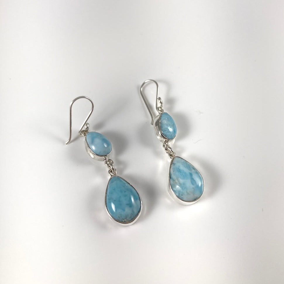 Larimar & Sterling Silver Earrings