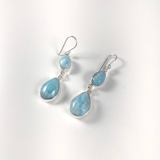 Larimar & Sterling Silver Earrings