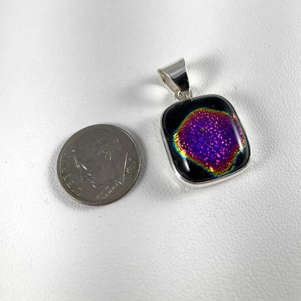 Dichroic Glass & Sterling Silver Pendant