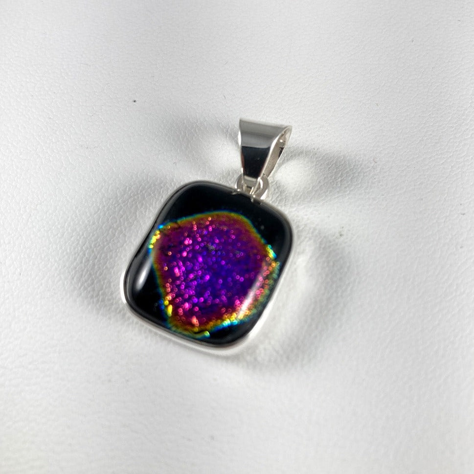 Dichroic Glass & Sterling Silver Pendant