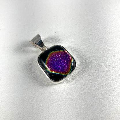 Dichroic Glass & Sterling Silver Pendant